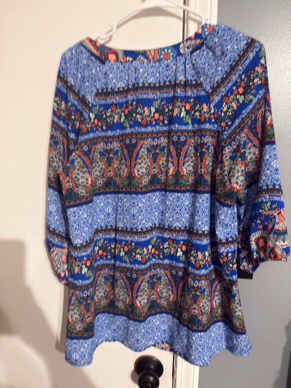 Fig & Flower Boho Paisley Blue Women's Blouse - Picture 5 of 5